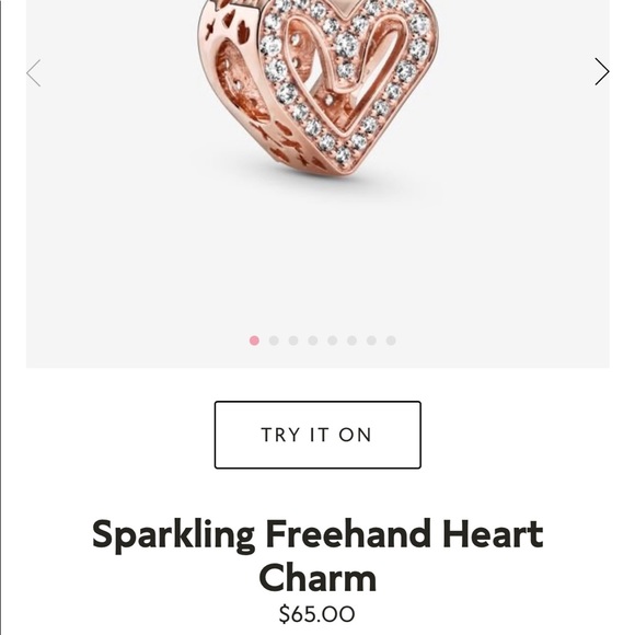 Sparkling Freehand Heart Charm - Picture 1 of 7